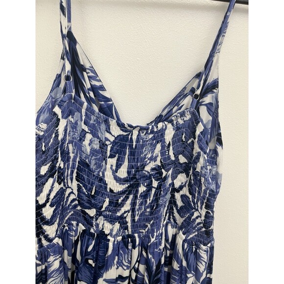 Blush & Day Women’s Dress Tiered Sleeveless Lined Boho Size M Palm Leaf - Picture 13 of 14